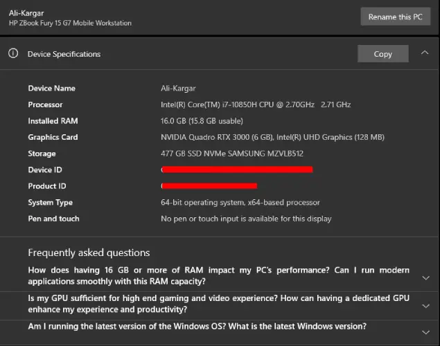 مشخصات لپ تاپ از کجا بفهمیم (1)