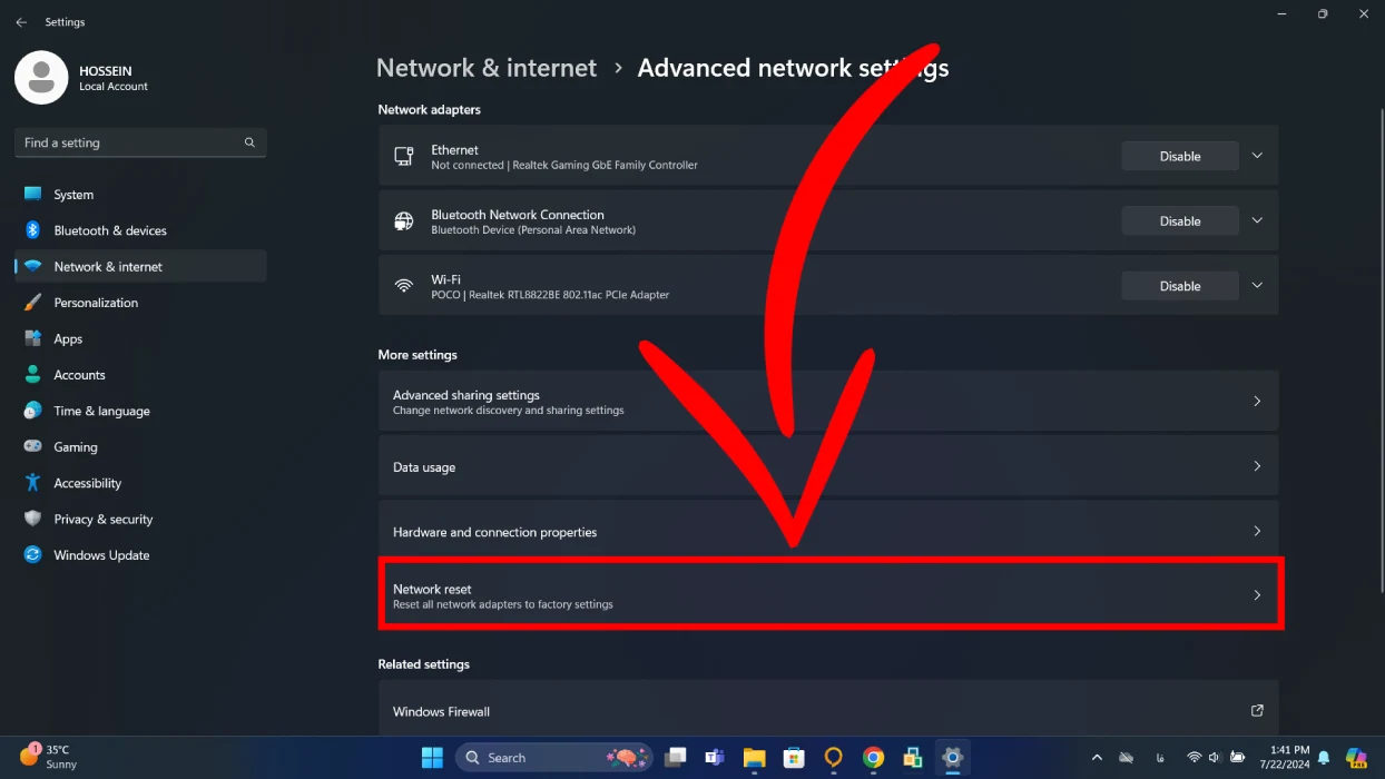 ریست تنظیمات وای فای لپ تاپ اچ پی