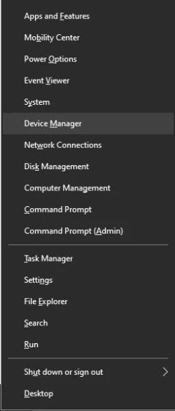 انتخاب گزینه Device Manager