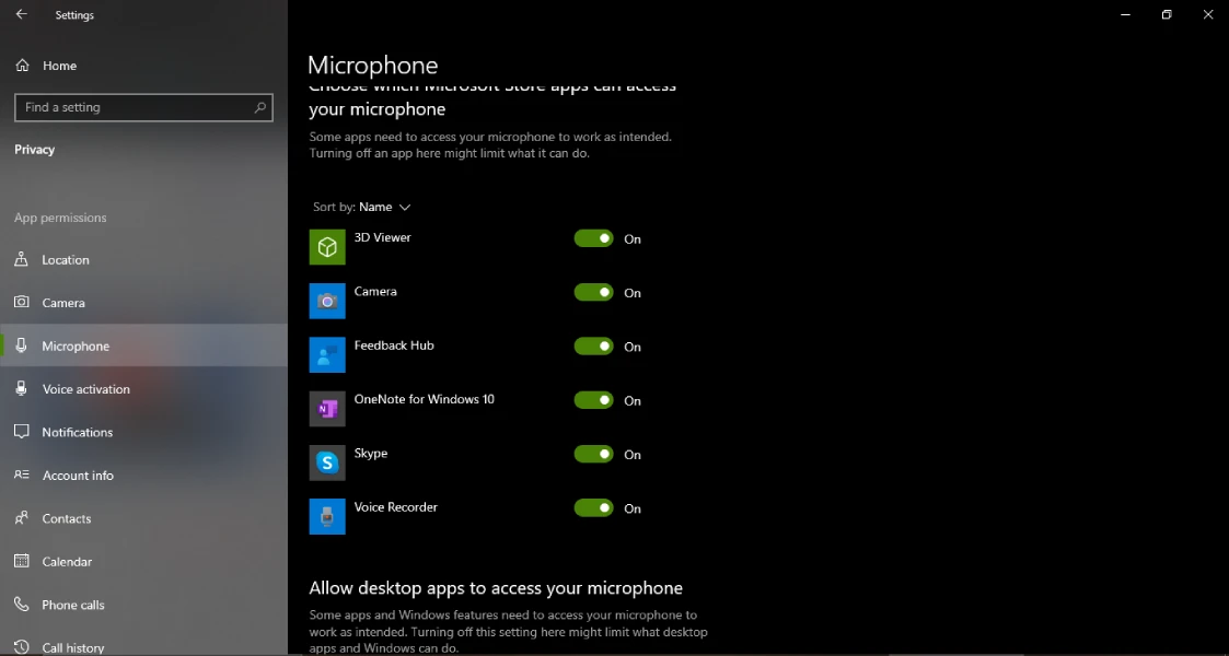 فعال کردن میکروفن در ویندوز 10