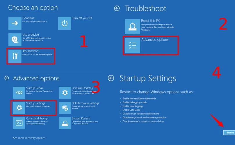 ورود به حالت امن (Safe Mode)