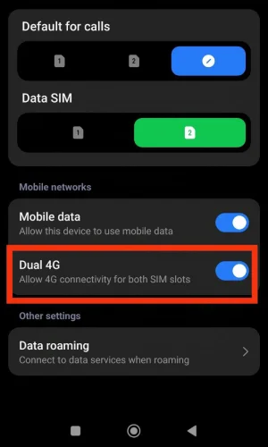 فعالسازی حالت 4G
