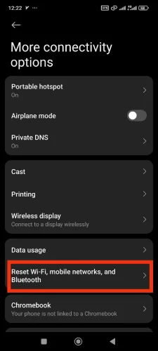 بازنشانی تنظیمات شبکه