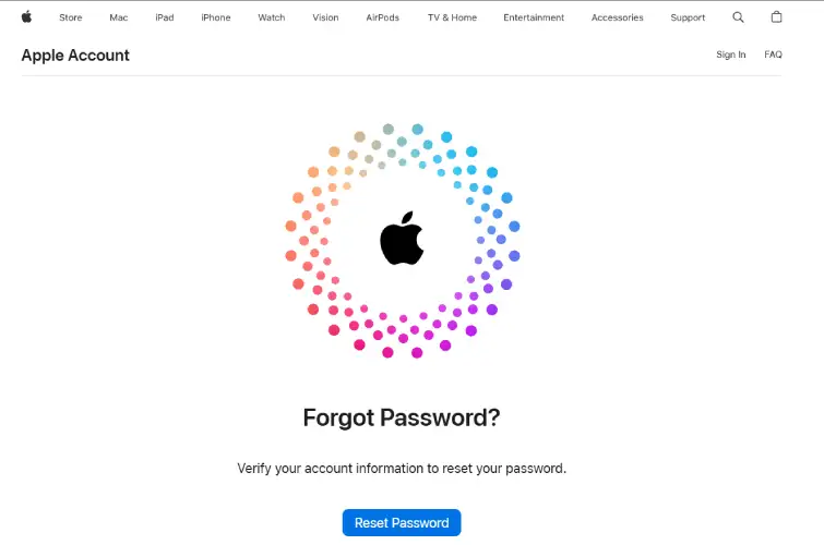 بازیابی پسورد اپل