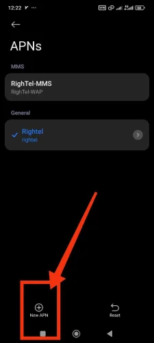 تنظیم نقظه دسترسی جدید برای رایتل