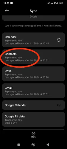 فعالسازی همگام سازی مخاطبین در گوشی شیائومی