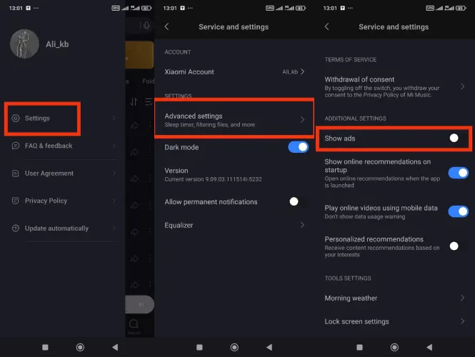 حذف تبلیغات از برنامه های پیش فرض شیائومی