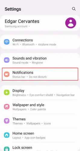 غیر فعال کردن نوتیف در گوشی سامسونگ