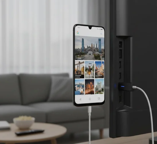 اتصال گوشی شیائومی به تلویزیون با کابل شارژر